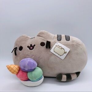 PUSHEEN - BROWN AND TAN KITTY WITH ICE CREAM NWT